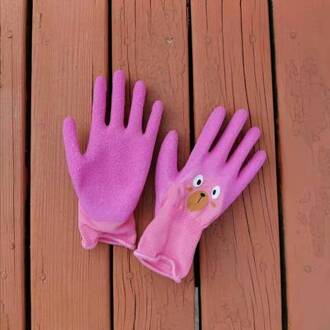 Kinderen Handschoenen Waterdicht Anti-Snijden Handschoenen Tuinieren Arbeid Wieden En Naalddichte Latex Een Paar handen Bescherming roze 5-7