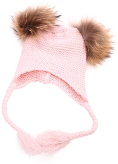 Kinderen Hoed Baggy Warm Leuke Haak Winter Wol Knit Ski Beanie Skull Slouchy Ars Caps Hoed Baby Kids Cap Hoed roze