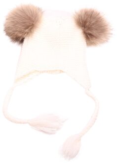 Kinderen Hoed Baggy Warm Leuke Haak Winter Wol Knit Ski Beanie Skull Slouchy Ars Caps Hoed Baby Kids Cap Hoed wit