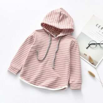 Kinderen hoodies Baby Meisje Hoody Kids Lente Herfst Kleding Tops voor Meisjes Hoodie katoen streep roze zwart 4T