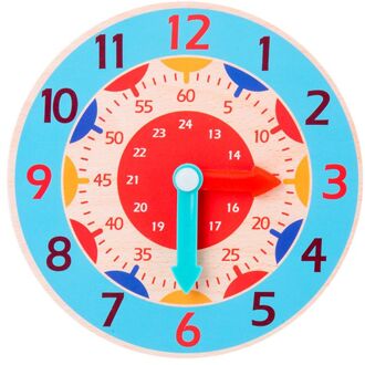 Kinderen Houten Klok Speelgoed Uur Minuut Tweede Cognitie Kleurrijke Klokken Speelgoed 40JC lucht blauw