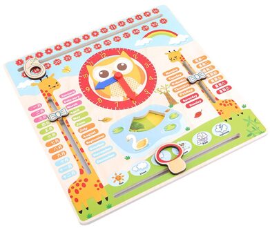 Kinderen Houten Speelgoed Kinderen Early Learning Developmental Multifunctionele Hout Opknoping Klok Inclusief Kalender Klok Maand Weer