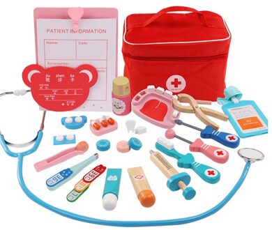 Kinderen Houten Speelhuis Speelgoed Arts Geneeskunde Doos Nurse Bag Kinderen Pretend Educatief Speelgoed A1