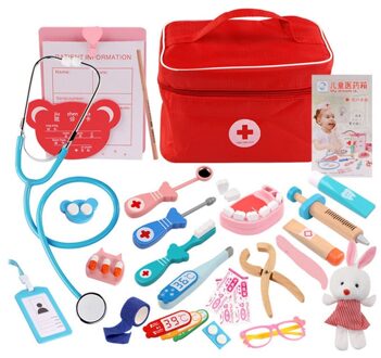 Kinderen Houten Speelhuis Speelgoed Arts Geneeskunde Doos Nurse Bag Kinderen Pretend Educatief Speelgoed A3