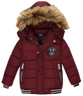 Kinderen Jas Jongen Mode Winter Losse Cartoon Pocket Jas Rits Lange Jas Warme Bontkraag Capuchon Kids Kleding 1T