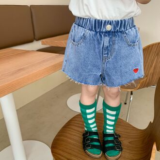Kinderen Jeans Shorts Zomer Kinderen Meisjes Liefde Print Leuke Shorts Baby Casual Koreaanse Denim Shorts Voor Meisjes Baby zomer Broek 3T