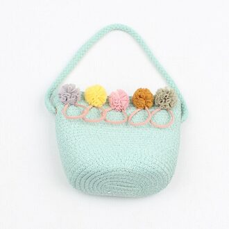 Kinderen Kids Rotan Stro Schoudertas Geweven Kleine Handtas Crossbody Strandtas groen