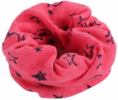 Kinderen Kids Sjaal Sjaals Warme Loops Halsdoek Glimlach Gezicht Sterren Voor Winter Cnt 66 roos Rood