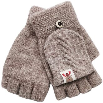 Kinderen Kids Winter Warm Gebreide Convertible Flip Top Vingerloze Wanten Handschoenen Kleding Kleding Onder Kinderen Girsl Jongens Verjaardag Grijs