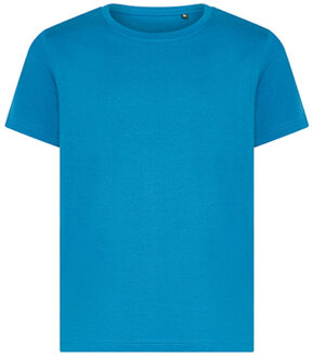 Kinderen/kinderen cascades effen biologisch t-shirt - maat 92 Blauw