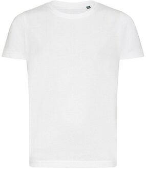 Kinderen/kinderen cascades effen biologisch t-shirt Wit - 104