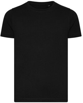 Kinderen/kinderen cascades effen biologisch t-shirt Zwart - 140/146