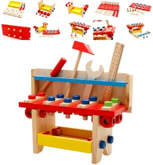 Kinderen Kit Ingenieur Educatief Houten Speelgoed Pretend Play Kid Wrench Werk Tool Set Schroevendraaier Schaal