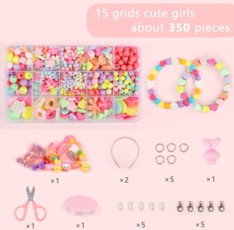 Kinderen Kleurrijke Acryl Kralen Set, Kids Diy Handgemaakte Creatieve Sieraden Kralen Beading-A