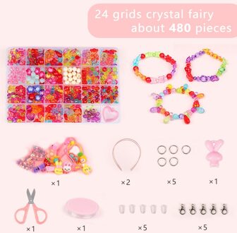 Kinderen Kleurrijke Acryl Kralen Set, Kids Diy Handgemaakte Creatieve Sieraden Kralen Beading-C