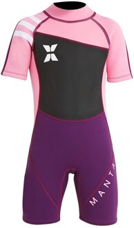 Kinderen Korte Mouwen Wetsuit 2.5Mm Upf50 + Jas Shorty Fullsuit Surfen XL