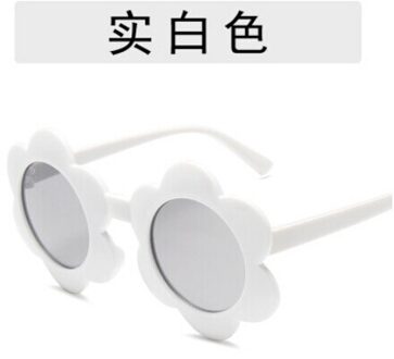 Kinderen Leuke Zonnebril Anti-Uv Zonnebloem-Vormige Zonnebril Outdoor Strand wit