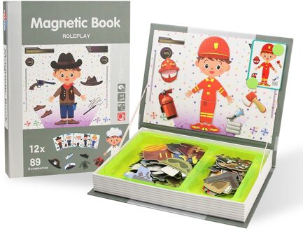 Kinderen Magic Boek Puzzel 3D Jigsaw Magnetische Stickers Creatief Educatief Speelgoed Voor Kinderen Brain Training Spel Roleplay
