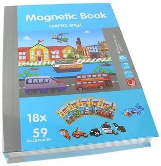 Kinderen Magic Boek Puzzel 3D Jigsaw Magnetische Stickers Creatief Educatief Speelgoed Voor Kinderen Brain Training Spel Traffic