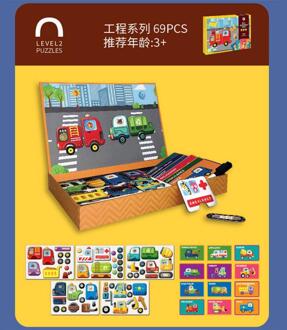 Kinderen Magnetische Puzzel Multifunctionele Vroege Onderwijs Intelligentie Ontwikkeling Brain-Inspirerende Speelgoed city traffic