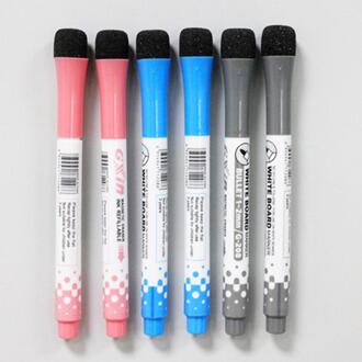 Kinderen Magnetische Veeg Marker Pen Niet Giftig Draagbare Leuke Whiteboard Pen Met Gum Kantoor Schoolbenodigdheden zwart