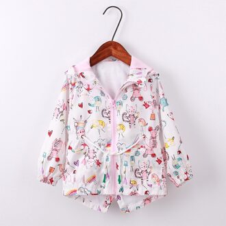 Kinderen Meisjes Lente Baby Meisje Jassen Cartoon Kat Muis Graffiti Jas Jas Capuchon Windjack Voor Meisjes Kinderen Bovenkleding 7T