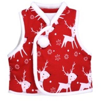 Kinderen Meisjes Vest Herfst & Winter Dikke Warme Kleurrijke Vest Kinderen Bovenkleding Baby Meisje Kerst Elanden Kleding 90(12Y)