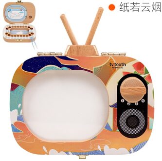 Kinderen Melktanden Anniversary Box Meisje Vervangen Tanden Collectebus Houten Melktanden Doos Jongen Tv Save Anniversary Chinese Adhesive papier papier Ruoyun rook