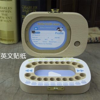 Kinderen Melktanden Anniversary Box Meisje Vervangen Tanden Collectebus Houten Melktanden Doos Jongen Tv Save Anniversary English Adhesive papier papier Ruoyun rook