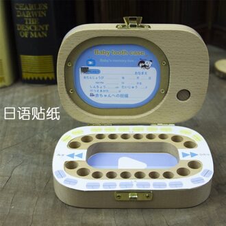 Kinderen Melktanden Anniversary Box Meisje Vervangen Tanden Collectebus Houten Melktanden Doos Jongen Tv Save Anniversary Japanese Adhesive papier papier Ruoyun rook