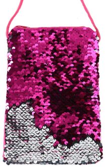 Kinderen Mermaid Pailletten Portemonnees One-schouder Crossbody Portemonnee Meisjes Lanyard Sequin Kleine Vierkante Zakken Handtassen roos rood