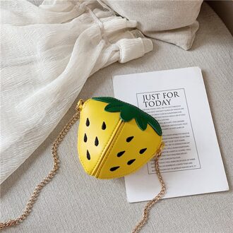 kinderen Messenger Bag Purse Rits Polyester PU Keten Fruit Pakket Toevallige Kleine Capaciteit Straat Decoratie geel