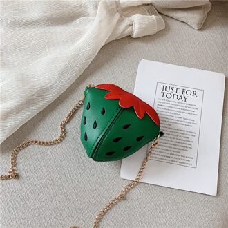 kinderen Messenger Bag Purse Rits Polyester PU Keten Fruit Pakket Toevallige Kleine Capaciteit Straat Decoratie groen