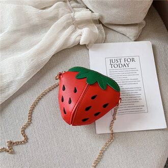 kinderen Messenger Bag Purse Rits Polyester PU Keten Fruit Pakket Toevallige Kleine Capaciteit Straat Decoratie Rood