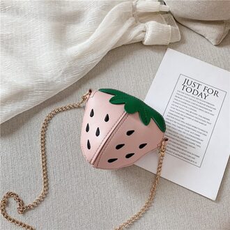 kinderen Messenger Bag Purse Rits Polyester PU Keten Fruit Pakket Toevallige Kleine Capaciteit Straat Decoratie Roze