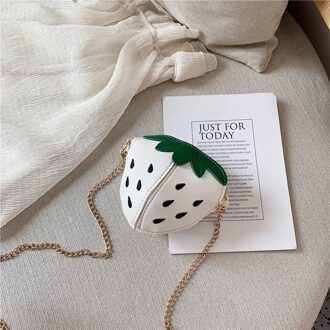 kinderen Messenger Bag Purse Rits Polyester PU Keten Fruit Pakket Toevallige Kleine Capaciteit Straat Decoratie wit
