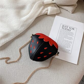 kinderen Messenger Bag Purse Rits Polyester PU Keten Fruit Pakket Toevallige Kleine Capaciteit Straat Decoratie zwart