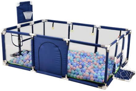 Kinderen Meubels Kinderbox Met Basketbal Voor Kinderen Droog Ballenbad Veiligheid Barrières Babys Speeltuin Bal Park Voor 0-6 jaar blauw