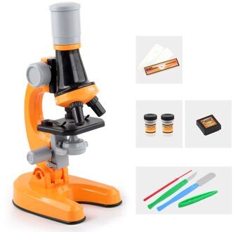 Kinderen Microscoop Speelgoed 1200 Keer Microscoop Onderwijs Materiaal Set Science Experiment Speelgoed Scholieren Microscoop Speelgoed oranje