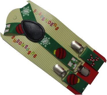 Kinderen Mode Verstelbare Clip Op Groene Kerst Sneeuwvlok Bretels Kids Jongens