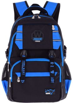 kinderen Orthopedische Schooltassen Van Jongens En Lichtgewicht Wearable Nylon Schooltassen Voor Tieners Ademende Rugzak blauw