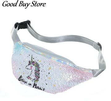 Kinderen Pailletten Taille Packs Kids Meisjes Eenhoorn Riem Tassen Mooie Leuke Taille Tas Waterdichte Telefoon Pouch Kleurrijke Glitter Portemonnees WT