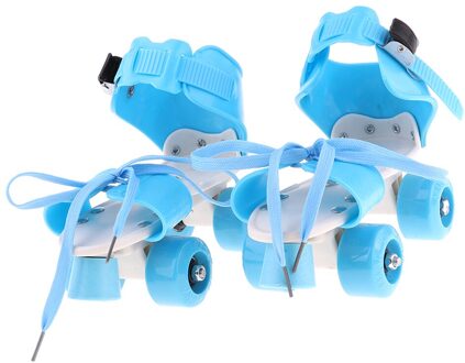Kinderen Quad Rolschaatsen 4 Wielen Verstelbare Met Stoppen Wiel Blauw
