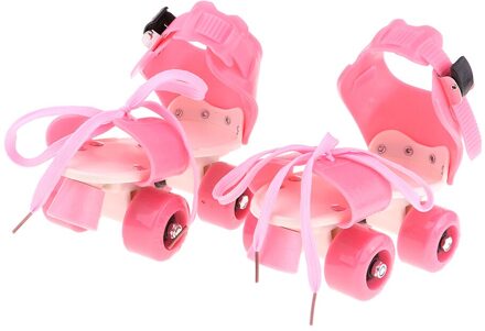 Kinderen Quad Rolschaatsen 4 Wielen Verstelbare Met Stoppen Wiel Roze