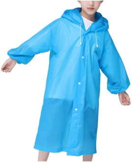 Kinderen Regenjas Outdoor Reizen Volwassen Dikke Transparante Eva Regenjas Poncho Ondoordringbare Hooded Regenjas Capa De Chuva W5 BU