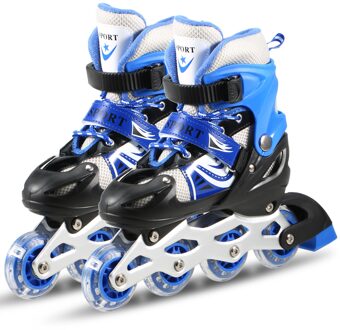 Kinderen Rolschaatsen Verstelbare Inline Skaten Schoenen Outdoor Rolschaatsen Voor Jongen Meisjes Rollen Voor Skate Rollen Op 4 Wielen blauw S