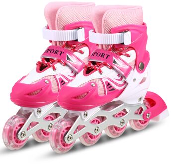 Kinderen Rolschaatsen Verstelbare Inline Skaten Schoenen Outdoor Rolschaatsen Voor Jongens Meisjes roze M