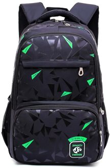 Kinderen Rugzakken Schooltassen Voor Jongens Nylon Grote Capaciteit Boek Tassen Studenten Rugzakken Tieners Kinderen Knapzak Jongen Reistas zwart groen