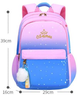 Kinderen Schooltas Meisje Kids Satchel Primaire Borduurwerk Rugzak Gradiënt Kleur Star Moon Mochila Tiener Regenboog Schooltas 005-1
