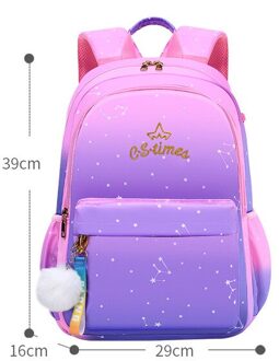 Kinderen Schooltas Meisje Kids Satchel Primaire Borduurwerk Rugzak Gradiënt Kleur Star Moon Mochila Tiener Regenboog Schooltas 005-3